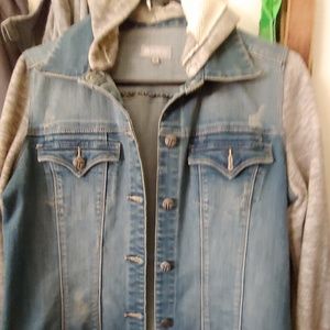 Jean jacket with a hood